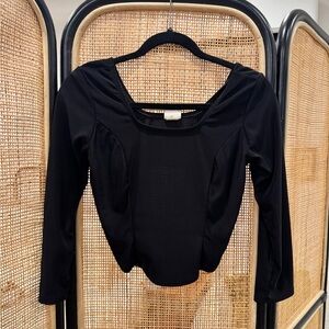 Open-Back Black Crop Top